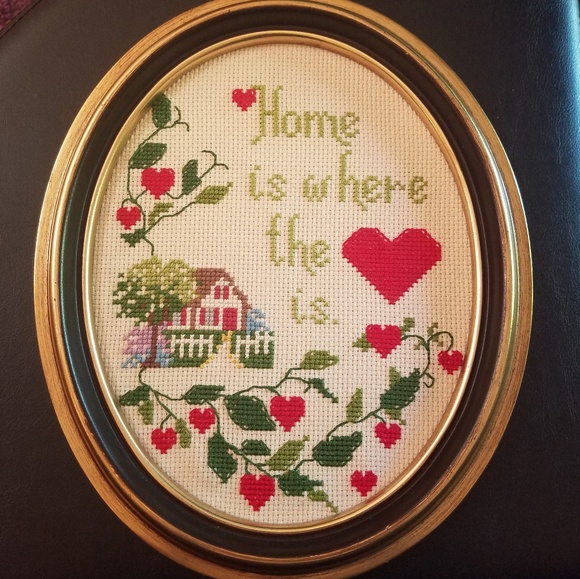 Wall Decor Home Is Where The Heart Is Framed Cross Stitch Poshmark Wall Decor Home Is Where The Heart Is Framed Cross Stitch Poshmark